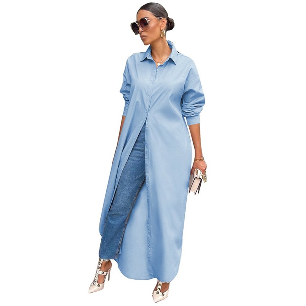 Y2K Passion Chic Button Down Classic Shirt Dress